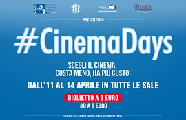 Al via domani i CinemaDays: film in sala a soli 3 euro fino al 14 aprile 2016