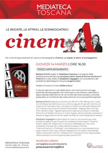 CINEMA. LE REGISTE, LE ATTRICI, LE SCENEGGIATRICI - Il 14 marzo incontro con Barbara Enrichi