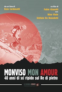 locandina di "Monviso Mon Amour - 40 anni di sci ripido sul Re di Pietra"