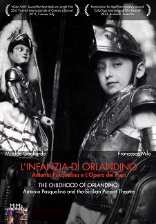 locandina di "L'Infanzia di Orlandino. Antonio Pasqualino e l'Opera dei Pupi"