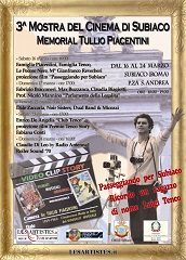 Mostra del Cinema di Subiaco, gli ospiti della 3^ edizione