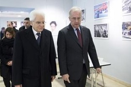 Il Presidente della Repubblica, Sergio Mattarella alla camera ardente di Ettore Scola