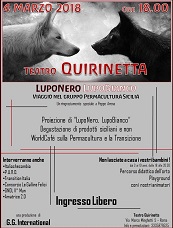 LUPO NERO, LUPO BIANCO - Il 4 marzo a Roma proiezione del docu-film