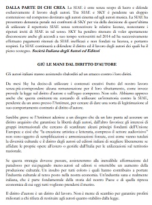 GI LE MANI DAL DIRITTO DAUTORE - Oltre mille i firmatari del manifesto