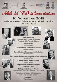ARTISTI DEL 900 IN TERRA CIOCIARA - Il convegno a Frosinone il 16 novembre
