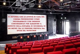 CASA DEL CINEMA DI ROMA - Proseguono le attivit come da DPCM