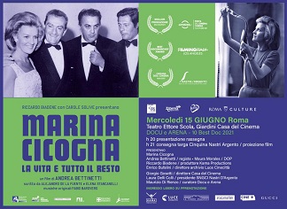 MARINA CICOGNA - Il doc in una serata-evento al Teatro all'aperto Ettore Scola - Casa del Cinema