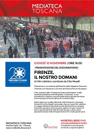 FIRENZE IL NOSTRO DAMANI - Proiezione in occasione del ventennale dal Social Forum