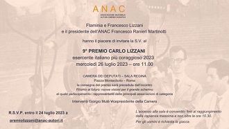 PREMIO LIZZANI 2023 - La consegna mercoledi' 26 luglio