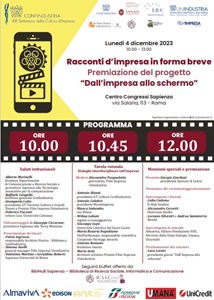 DALL'IMPRESA ALLO SCHERMO - Il 4 dicembre al Centro Congressi Sapienza di Roma