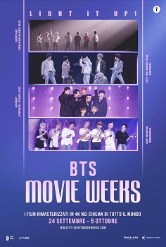 BTS MOVIE WEEKS - Quattro concerti al cinema al cinema dal 24 settembre al 5 ottobre