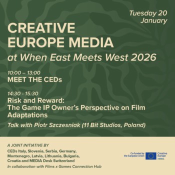 WHEN EAST MEETS WEST 15 - Il 20 gennaio la giornata dedicata a Europa Creativa MEDIA