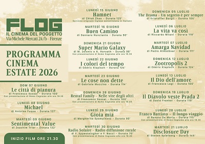 FLOG - IL CINEMA ESTIVO AL POGGETTO - Dal 7 giugno riapre l'arena di Firenze