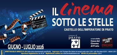 CINEMA CASTELLO DELL'IMPERATORE PRATO 2026 - Dal 15 giugno al 7 settembre
