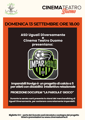 CINEMA DUOMO DI ROVIGO - Il 13 settembre proeizione di 
