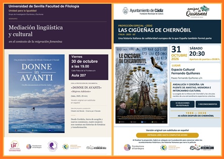 CINEMA PER IL SOCIALE - Dalla Sardegna all�Andalusia: nuove proiezioni a Siviglia e Cadice