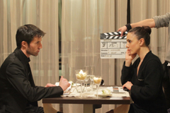 Ambra Angiolini e Francesca Inaudi sul set del cortometraggio 