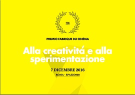 Il 7 dicembre a Roma il Secondo Premio Fabrique du Cinma