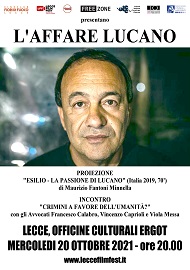 L'AFFARE LUCANO - Il 20 ottobre a Lecce serata di cinema e diritto sul caso di Mimmo Lucano