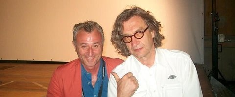 Franco Rina, direttore di Cinemadamare, con Wim Wenders