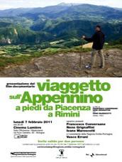 locandina di "Viaggetto sull'Appennino. A Piedi da Piacenza a Rimini"