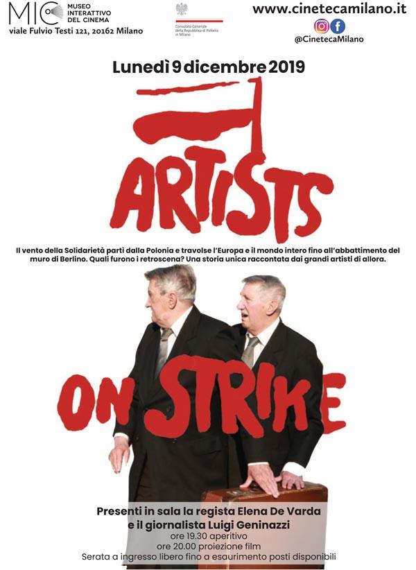 locandina di "Artisti in Sciopero - Artists on Strike"